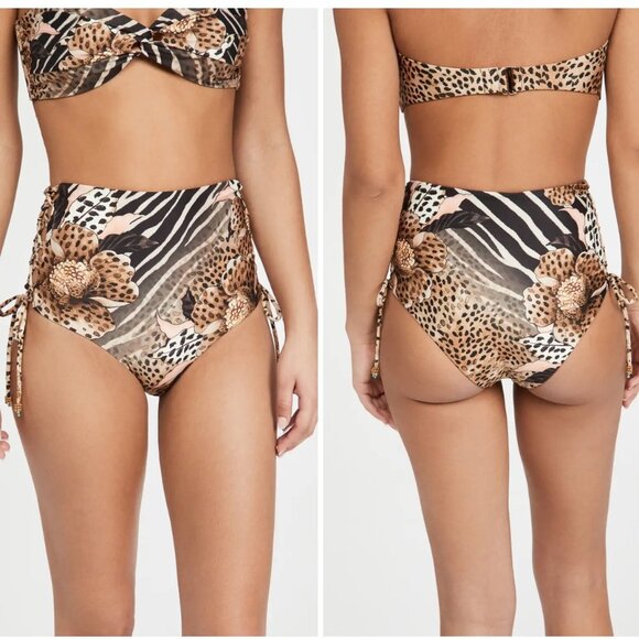 Agua Bendita Reversible Hope Jambo Animal Print High Waist Bikini Bottom Size S - Picture 2 of 16